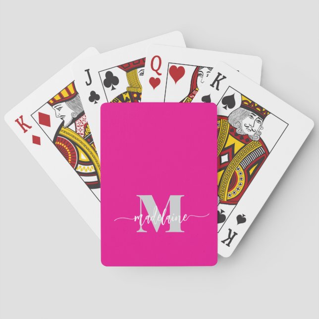 Monogram Black Silver White Personal Spielkarten (Rückseite)