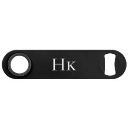 Monogram Black Simple Modern Elegant Monogrammed Speed Flaschenöffner