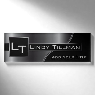 Monogram Black Steel Namenschild