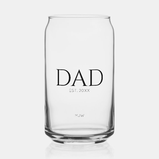 Monogram Black Vater Typografie Dosenglas (Vorderseite)