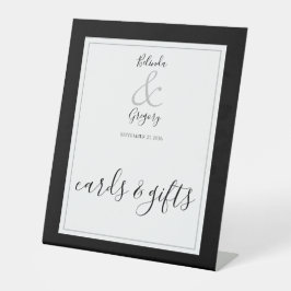 Monogram Black & White Wedding Cards & Gifts Sockelschild
