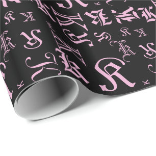 MONOGRAM BlackLetter-Jeder Anlass ändern Geschenkpapier