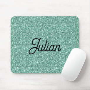 Monogram-blaues Glitzer-Funkeln Mousepad