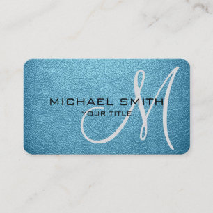 Monogram Blizzard Blue Leather Look Visitenkarte