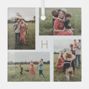 Monogram Blocks Editable Color Foto Ornament Aus Glas