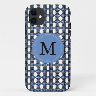 Monogram Blue Abstrakt Scarab Muster title_seo2