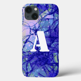Monogram Blue Abstrakte Art Cool Case-Mate iPhone 14 Hülle