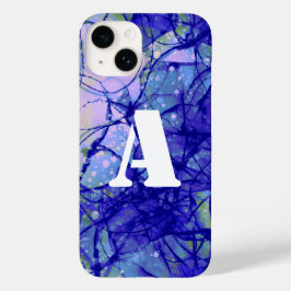 Monogram Blue Abstrakte Art Cool Case-Mate iPhone 14 Hülle