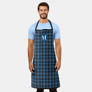 Monogram Blue Black Scottish Clark Tartan Kariert Schürze