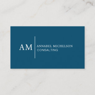 Monogram Blue Business Card Visitenkarte