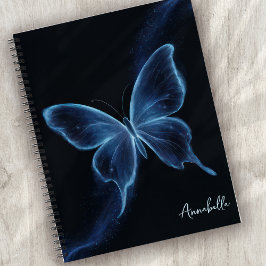 Monogram Blue Butterfly Notizbuch