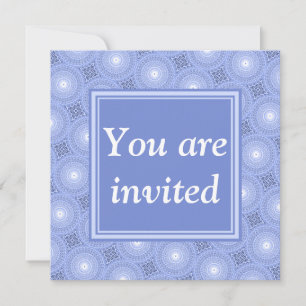 Monogram Blue Circles pattern Einladung