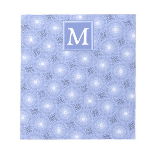 Monogram Blue Circles pattern Notizblock