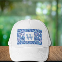 Monogram Blue Floral Name
