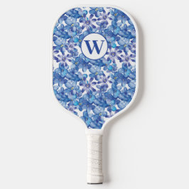 Monogram Blue Floral Pickleball Paddel Pickleball Schläger