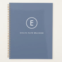 Monogram Blue Gray Minimalistisch Einfache Anfangs