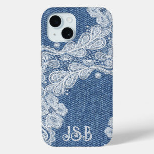Monogram Blue Jean Denim iPhone / iPad Gehäuse Case-Mate iPhone Hülle