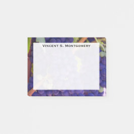 Monogram Blue Lila Trauben Post-it Klebezettel