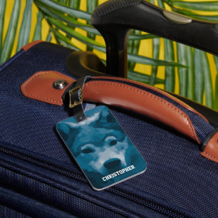Monogram Blue Lone Wolf Gepäckmarke Gepäckanhänger