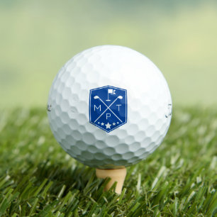 Monogram Blue Name Personalisiert Golfball