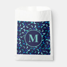 Monogram Blue New Moon Muster Geschenktütchen