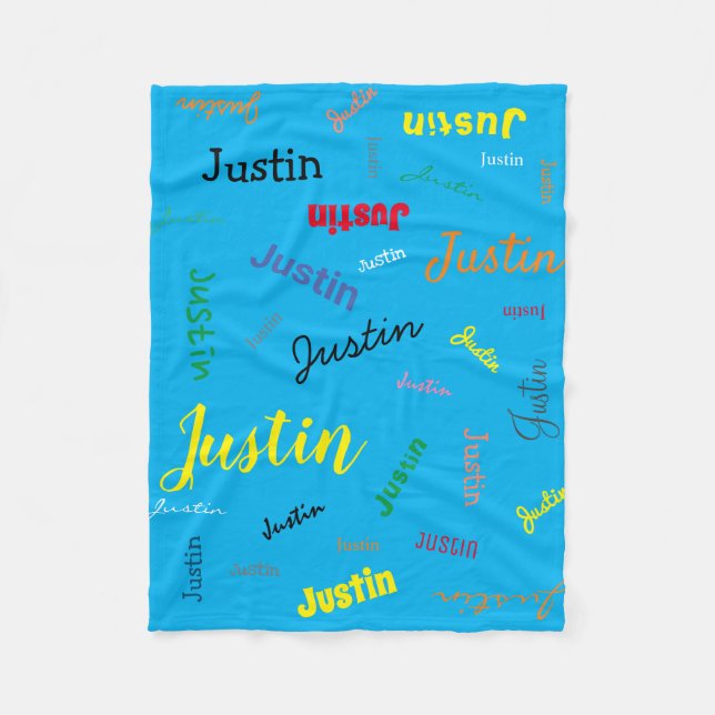 Monogram Blue Niedlich Fleecedecke (Vorderseite)