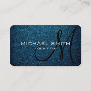 Monogram Blue Sapphire Leather Look Visitenkarte