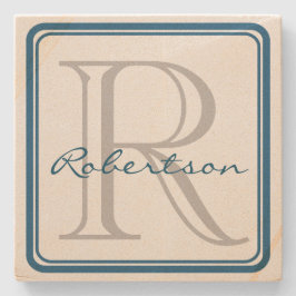 Monogram Blue Square Untersetzer