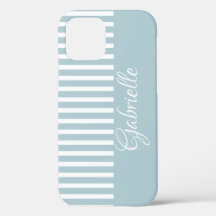 MONOGRAM BLUE STRIPED iPHONE FALL