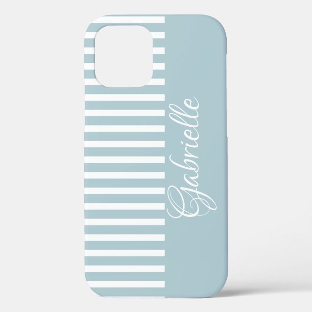 MONOGRAM BLUE STRIPED iPHONE FALL Case-Mate iPhone Hülle (Rückseite)