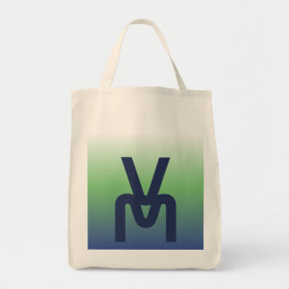 Monogram Blue und Green Gradient Tot Bag Tragetasche