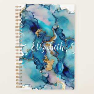 Monogram Blue Wash Splash Abstrakt Planer