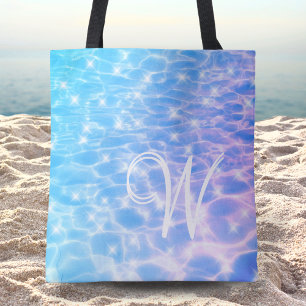 Monogram Blue Water Ocean Summer Elegant Stilvoll Tasche