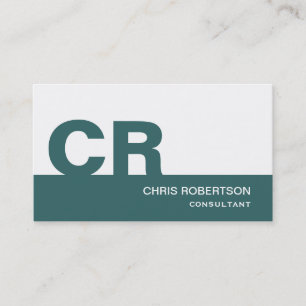 Monogram Blue White Consultant Business Card Visitenkarte