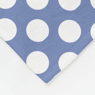 Monogram Blue White Trendy Fun Polka Dot Muster Fleecedecke