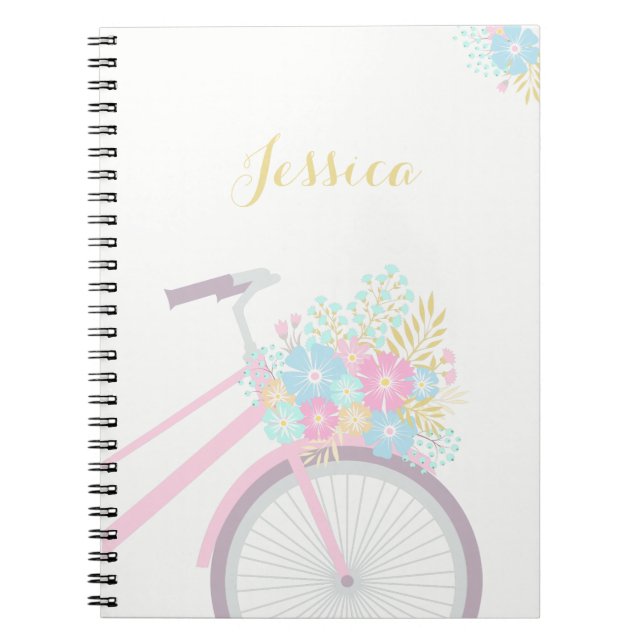 Monogram Blume Bicycle Notebook (80 Seiten B&W) Notizblock (Vorderseite)
