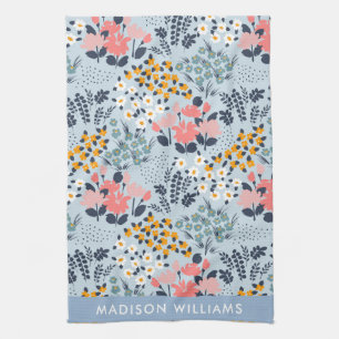 Monogram Blume Elegant Stilvoll Geschirrtuch