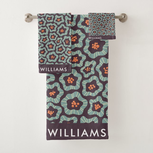 Monogram Blume Elegant Stilvolles Badetuch Set (Insitu)