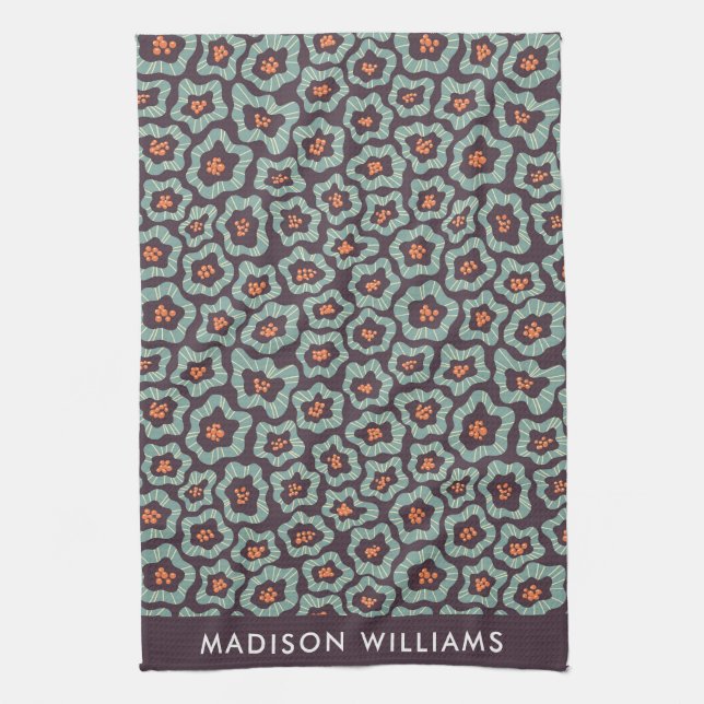 Monogram Blume Elegant Stilvolles Küchentuch (Vertikal)