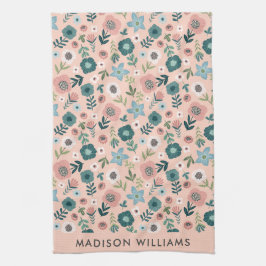 Monogram Blume Elegant Stilvolles Küchentuch