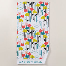Monogram Blume Elegant Stylisches Strandtuch