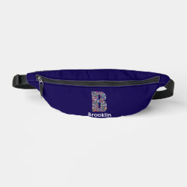 Monogram-Blume, farbiger Buchstabe B blau Bauchtasche