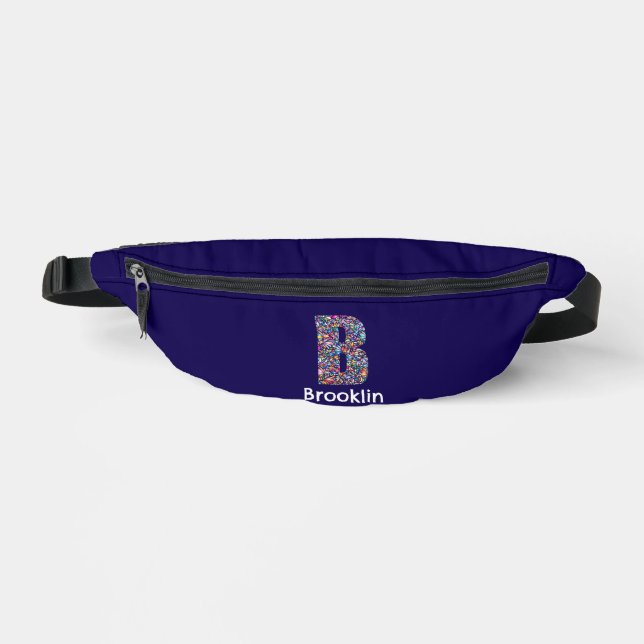 Monogram-Blume, farbiger Buchstabe B blau Bauchtasche (Vorderseite)