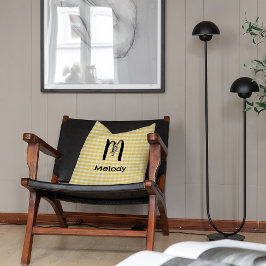 Monogram-Blume-Gingham-Muster Kissen