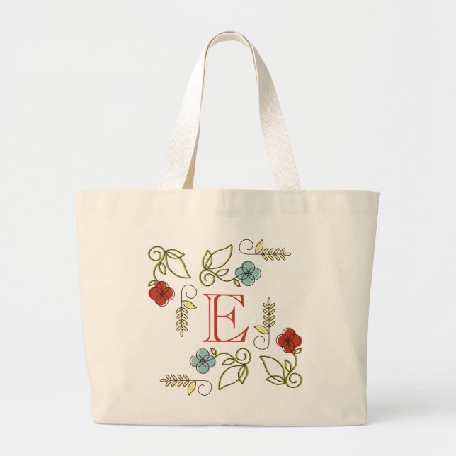 Monogram Blume Jumbo Tote Bag Jumbo Stoffbeutel (Vorne)