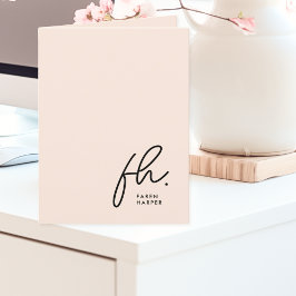 Monogram Blush Modernes Chic Script Sozialer Hinwe Dankeskarte