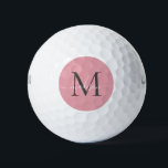 Monogram Blush Pink Grey Feminine Girl Script Golfball<br><div class="desc">Custom Monogram Blush Pink Gray Elegante Girly Script Name Personalisiert Golf Balls</div>