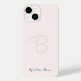 Monogram Blush Pink Moderne Minimalistische Femini Case-Mate iPhone 14 Hülle