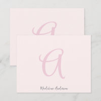 Monogram Blush Pink Moderne Minimalistische Femini