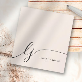 Monogram Blush Pink Moderne Minimalistische Femini Notizblock